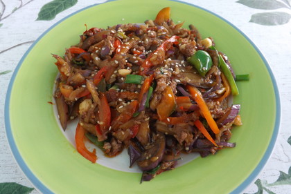 醤爆茄子（ナスの醤油炒め）